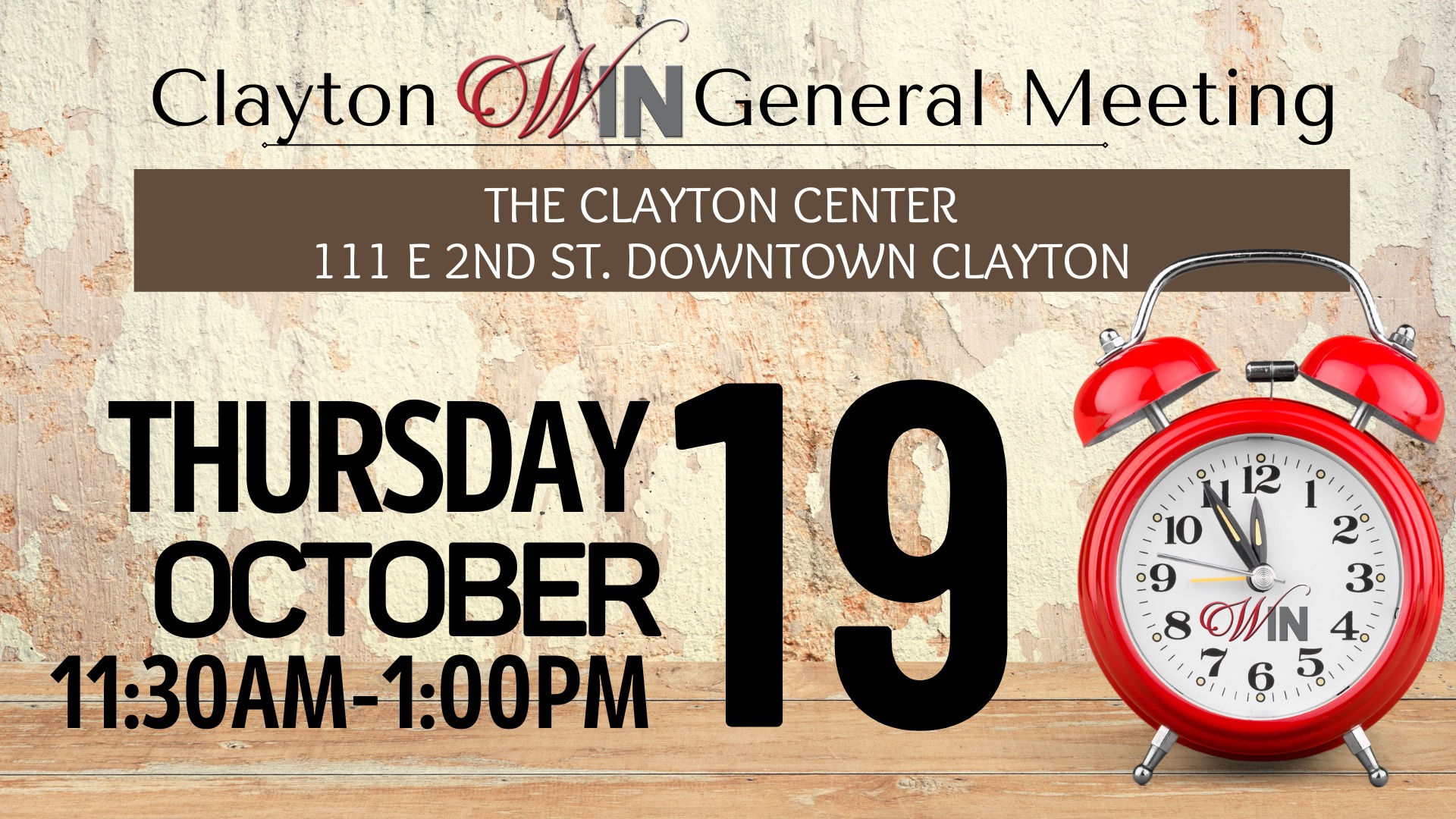 Clayton WIN October 2023 General Meeting